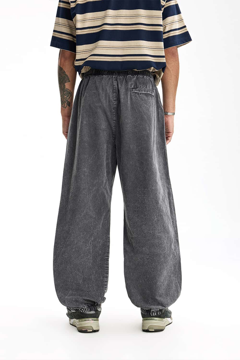 Snow-Washed Utility Jogger Pants - Gray
