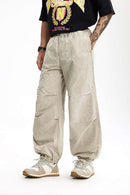 Snow-Washed Utility Jogger Pants - Khaki