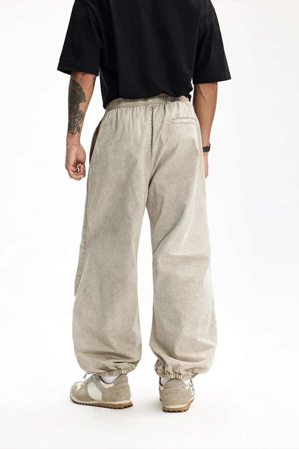 Snow-Washed Utility Jogger Pants - Khaki