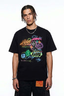 Graffiti Graphic Loose T-Shirt - Black