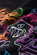 Graffiti Graphic Loose T-Shirt - Black