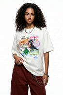 Graffiti Graphic Loose T-Shirt - White