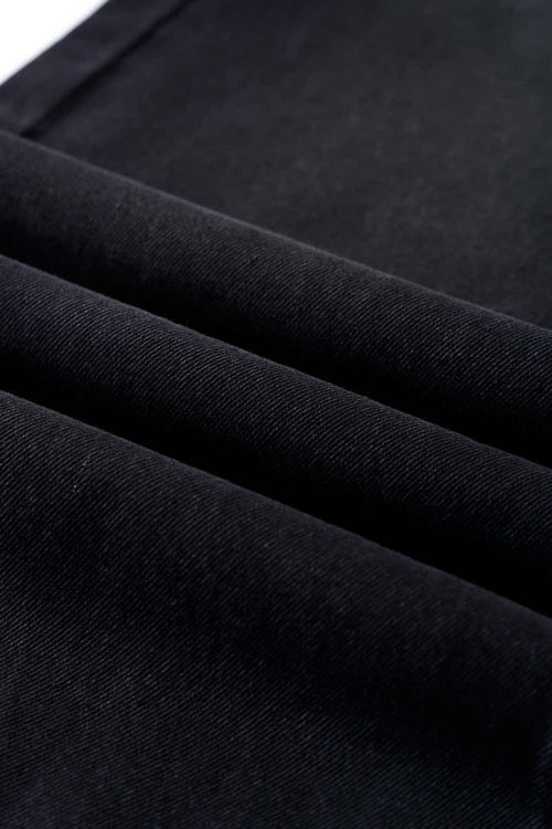 Washed Five-Pocket Straight Jeans - Charcoal Gray