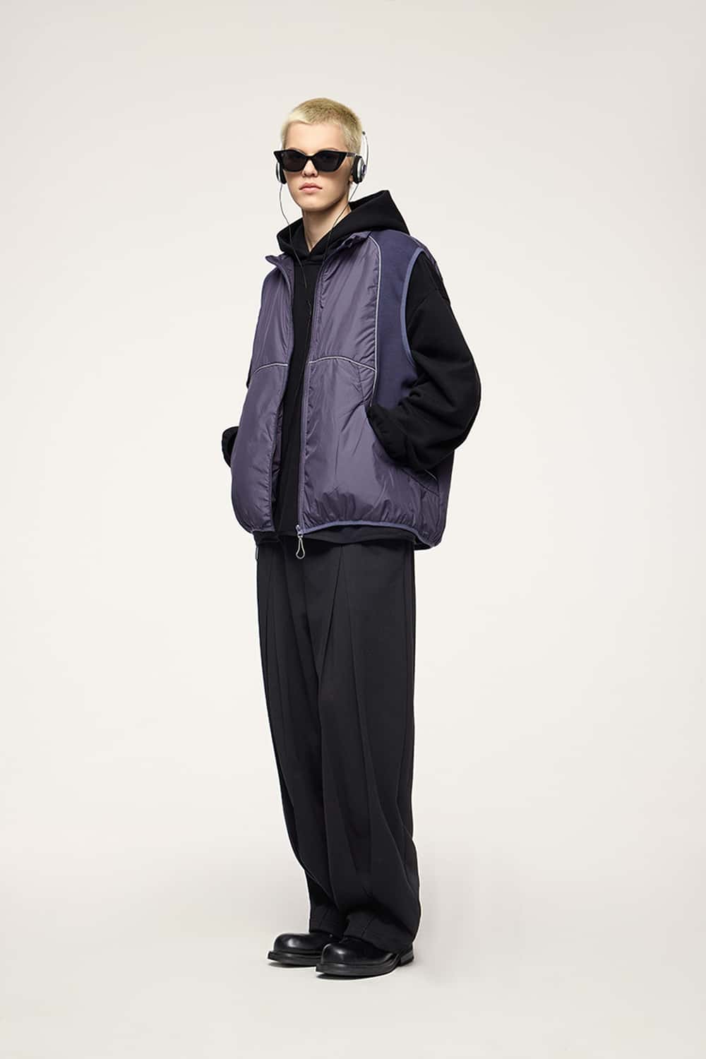 Pleated Wide-Leg Sweatpants - Active Black
