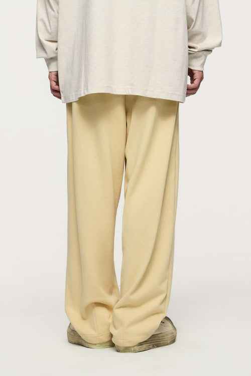 Pleated Wide-Leg Sweatpants - Khaki
