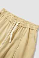Pleated Wide-Leg Sweatpants - Khaki