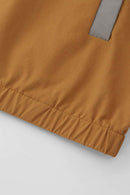 Water-Repellent Colorblock Short-Sleeve Jacket - Brown