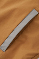 Water-Repellent Colorblock Short-Sleeve Jacket - Brown