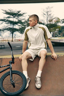 Water-Repellent Colorblock Short-Sleeve Jacket - Gray
