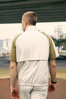 Water-Repellent Colorblock Short-Sleeve Jacket - Gray