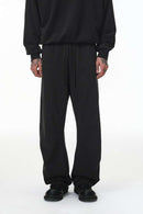 Heavyweight Curved-Seam Wide-Leg Sweatpants - Black