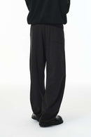 Heavyweight Curved-Seam Wide-Leg Sweatpants - Black