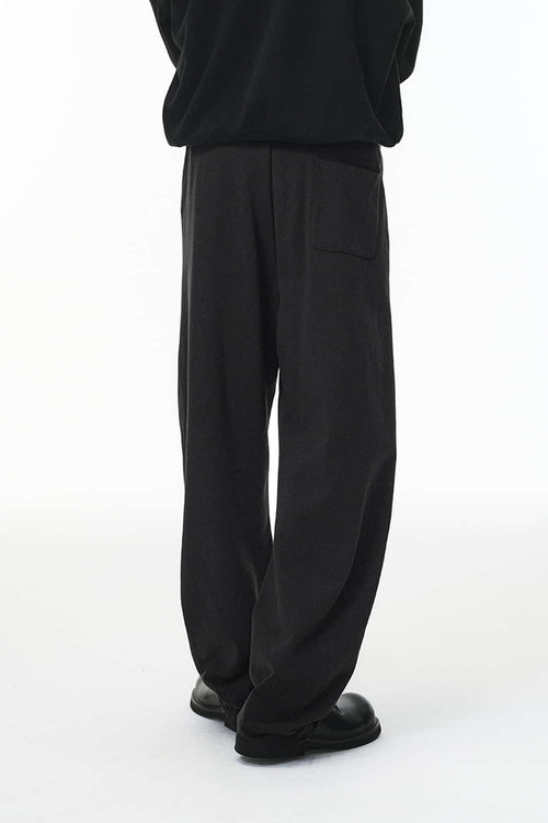 Heavyweight Curved-Seam Wide-Leg Sweatpants - Black
