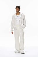 Heavyweight Curved-Seam Wide-Leg Sweatpants - Flower Gray