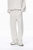 Heavyweight Curved-Seam Wide-Leg Sweatpants - Flower Gray