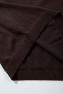 Relaxed Cotton Knit Polo Shirt in Reddish Brown - flat lay product detail