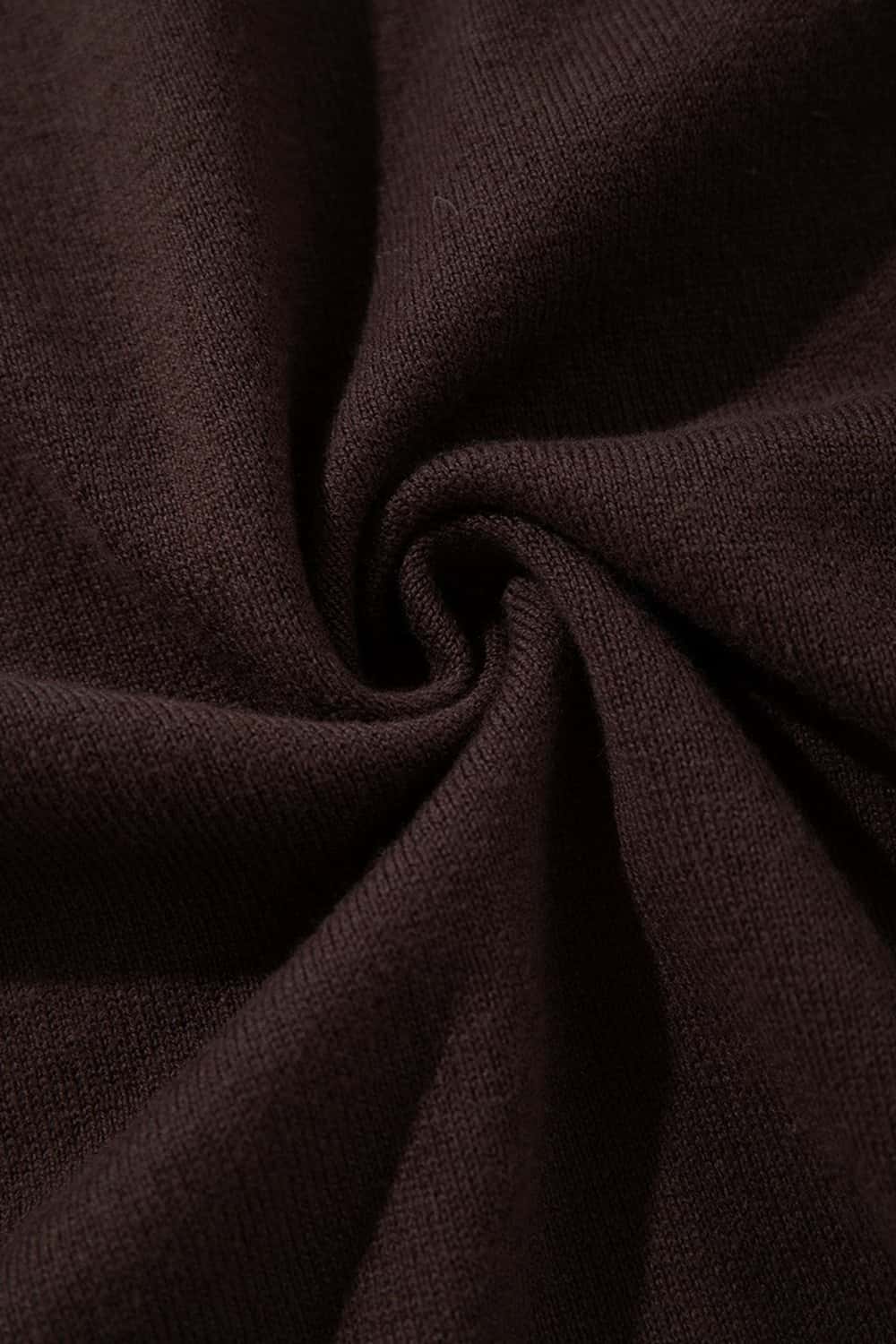 Relaxed Cotton Knit Polo Shirt in Reddish Brown - fabric texture close-up
