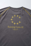 Sun-Protective Graphic T-Shirt with Raglan Sleeves in Cement Ash - product detail close-up