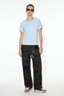 Antibacterial Lyocell-Blend Crew-Neck T-Shirt in Baby Blue - full-length front modeled view