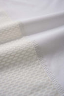 Quick-Dry Mesh Panel Athletic T-Shirt in White - fabric texture close-up