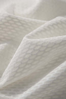 Quick-Dry Mesh Panel Athletic T-Shirt in White - fabric texture close-up
