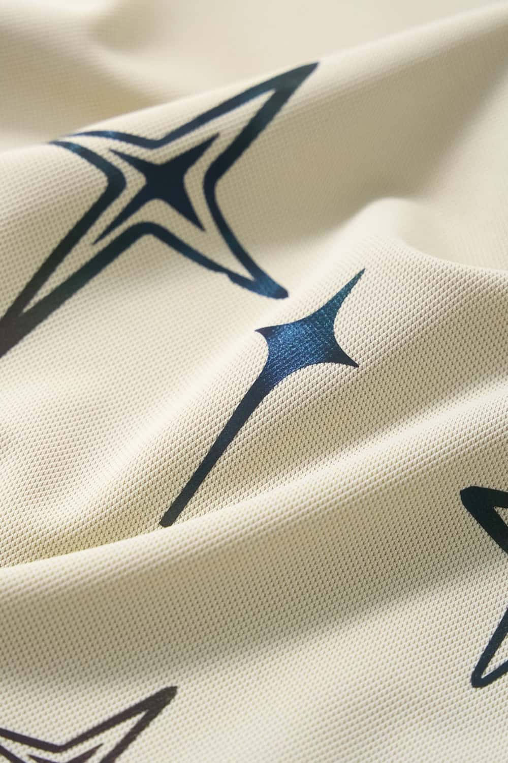 Reflective Star-Graphic Performance T-Shirt in Light Khaki - graphic detail
