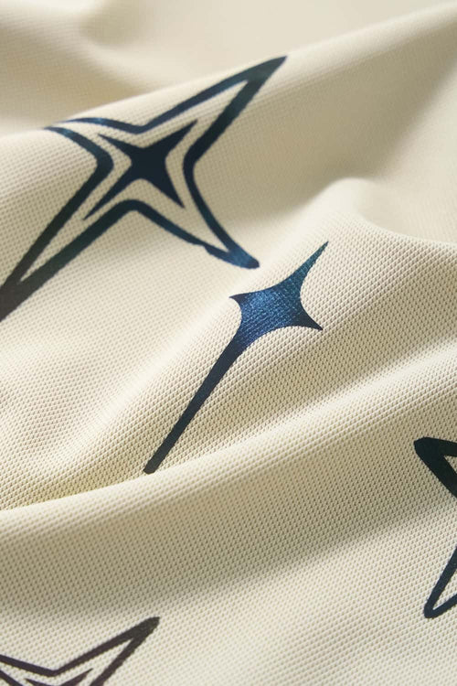 Reflective Star-Graphic Performance T-Shirt in Light Khaki - graphic detail