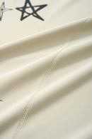 Reflective Star-Graphic Performance T-Shirt in Light Khaki - seam and stitching detail