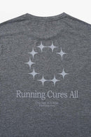 Lightweight Star-Graphic Running T-Shirt in Gray - graphic detail
