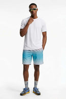 Lightweight Star-Graphic Running T-Shirt in Off White - full-length front modeled view