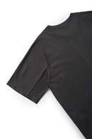 Moisture-Absorbing Quick-Drying Panelled T-Shirt in Black - front modeled view