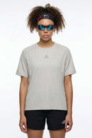 Moisture-Absorbing Quick-Drying Panelled T-Shirt in Dark Gray - full-length front modeled view