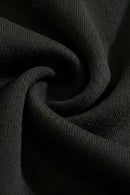 Layered-Look Crew-Neck Knit T-Shirt in Black - fabric texture close-up