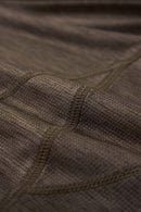 High-Stretch Quick-Drying Panelled T-Shirt in Trunk Brown - fabric texture close-up