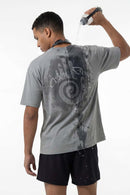 Water-Reveal Slow Down Graphic T-Shirt in Stone Gray - product detail close-up