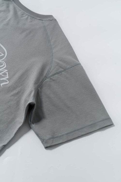 Water-Reveal Slow Down Graphic T-Shirt in Stone Gray - product detail close-up