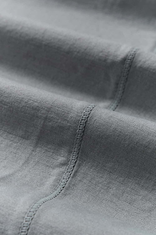 Water-Reveal Slow Down Graphic T-Shirt in Stone Gray - seam and stitching detail