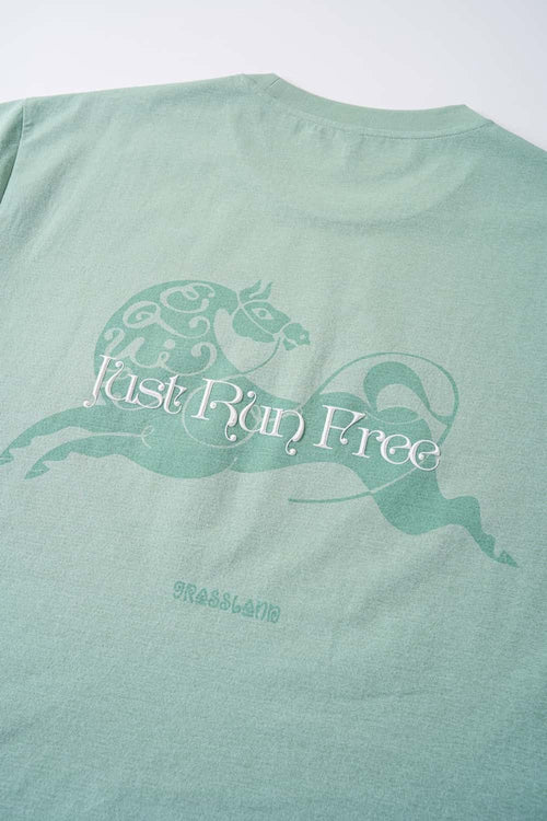 Cool-Touch Sun-Protective Graphic T-Shirt in Green - back flat lay product view
