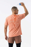 Cool-Touch Sun-Protective Graphic T-Shirt in Pink - back modeled view