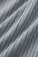 Lightweight Cable-Knit Polo Shirt in Gray - fabric texture close-up