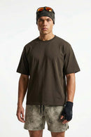 COOLMAX Quick-Drying T-Shirt in Coffee - front modeled view