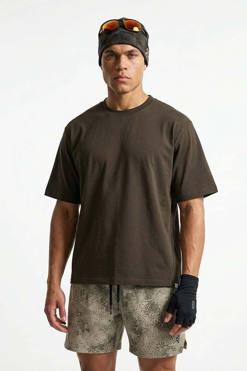 COOLMAX Quick-Drying T-Shirt in Coffee - front modeled view