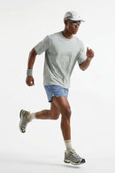 COOLMAX Quick-Drying T-Shirt in Grayish White - three-quarter front modeled view