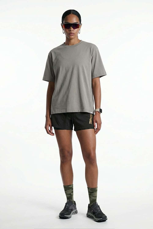 COOLMAX Quick-Drying T-Shirt in Light Gray - full-length front modeled view