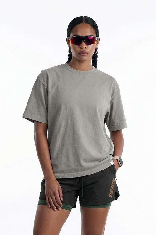 COOLMAX Quick-Drying T-Shirt in Light Gray - front modeled view