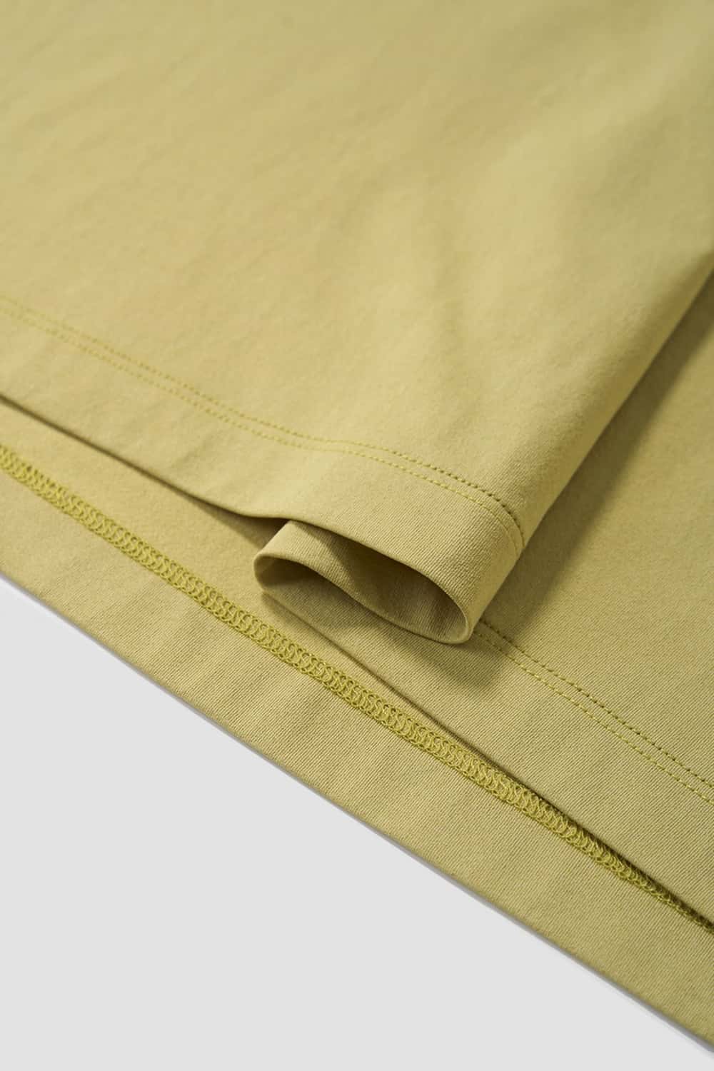 COOLMAX Quick-Drying T-Shirt in Yellow - cuff and hem detail