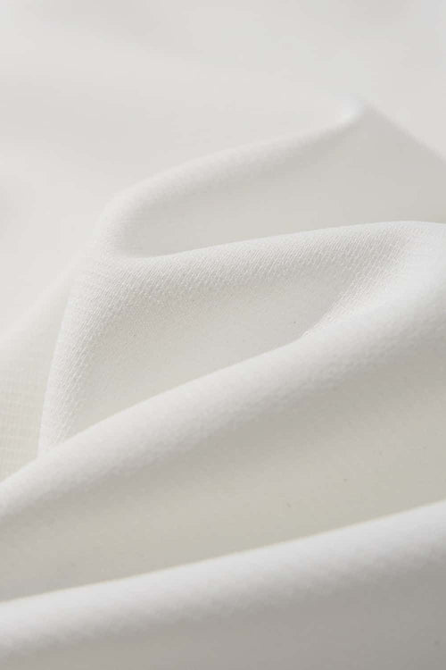 Moisture-Wicking Panelled Performance T-Shirt in White - fabric texture close-up