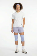 Moisture-Wicking Panelled Performance T-Shirt in White - full-length front modeled view