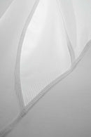 High-Stretch Panelled Training Tank in White - fabric texture close-up