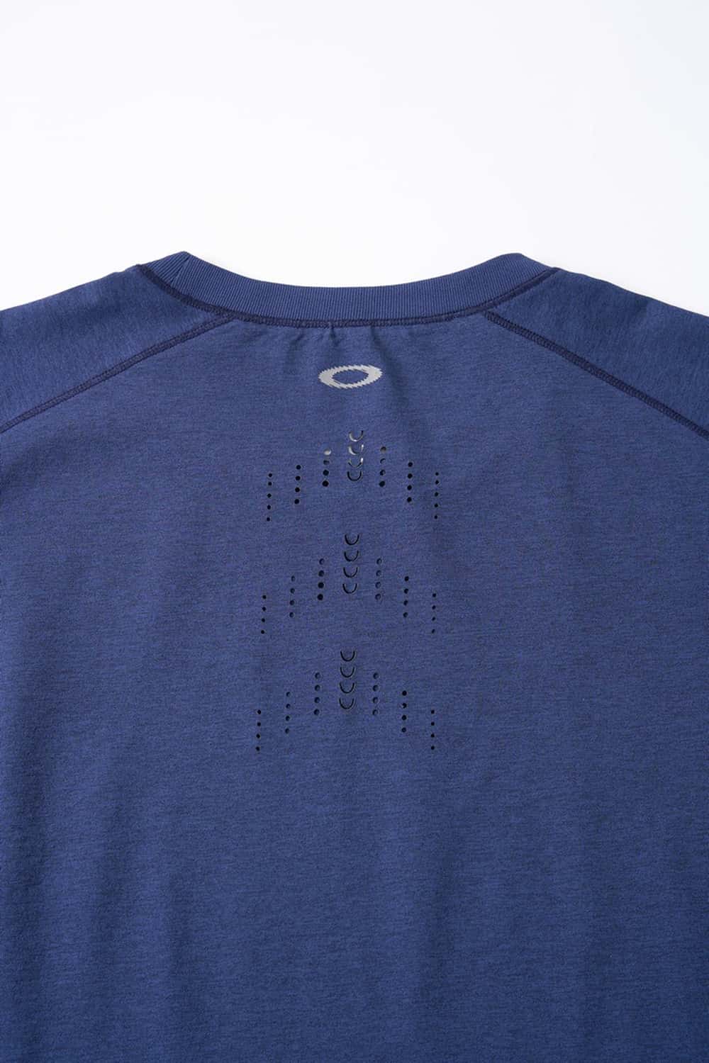 Reflective Perforated Performance T-Shirt in Royal Blue - product detail close-up